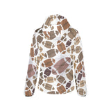 American football ball pattern Women's Padded Hooded Jacket