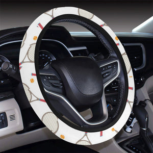 Tennis Pattern Print Design 04 Car Steering Wheel Cover