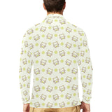Cute cartoon frog baby pattern Men's Long Sleeve Polo Shirt