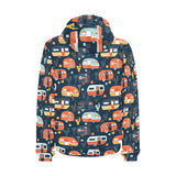 Camper Van Pattern Print Design 05 Men's Padded Hooded Jacket