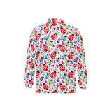 Ladybug Pattern Print Design 03 Men's Long Sleeve Polo Shirt