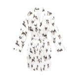 Chihuahua dog pattern Women's Long Sleeve Belted Night Robe