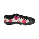 dragon fruits design pattern Men's Low Top Canvas Shoes Black