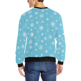 Snowflake pattern blue background Men's Crew Neck Sweatshirt