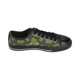 Hop pattern black background Men's Low Top Canvas Shoes Black