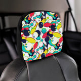 watercolor bowling ball pins Car Headrest Cover
