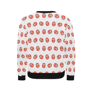 Daruma japanese wooden doll pattern Men's Crew Neck Sweatshirt