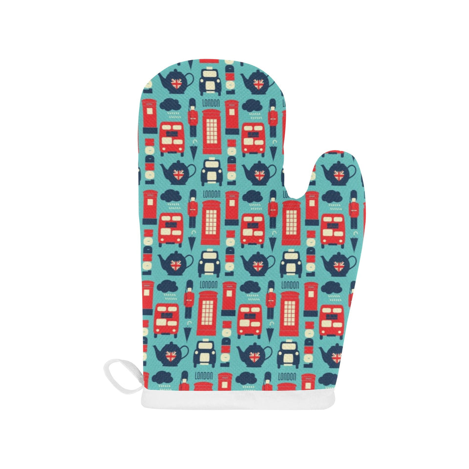 British Pattern Print Design 04 Heat Resistant Oven Mitts