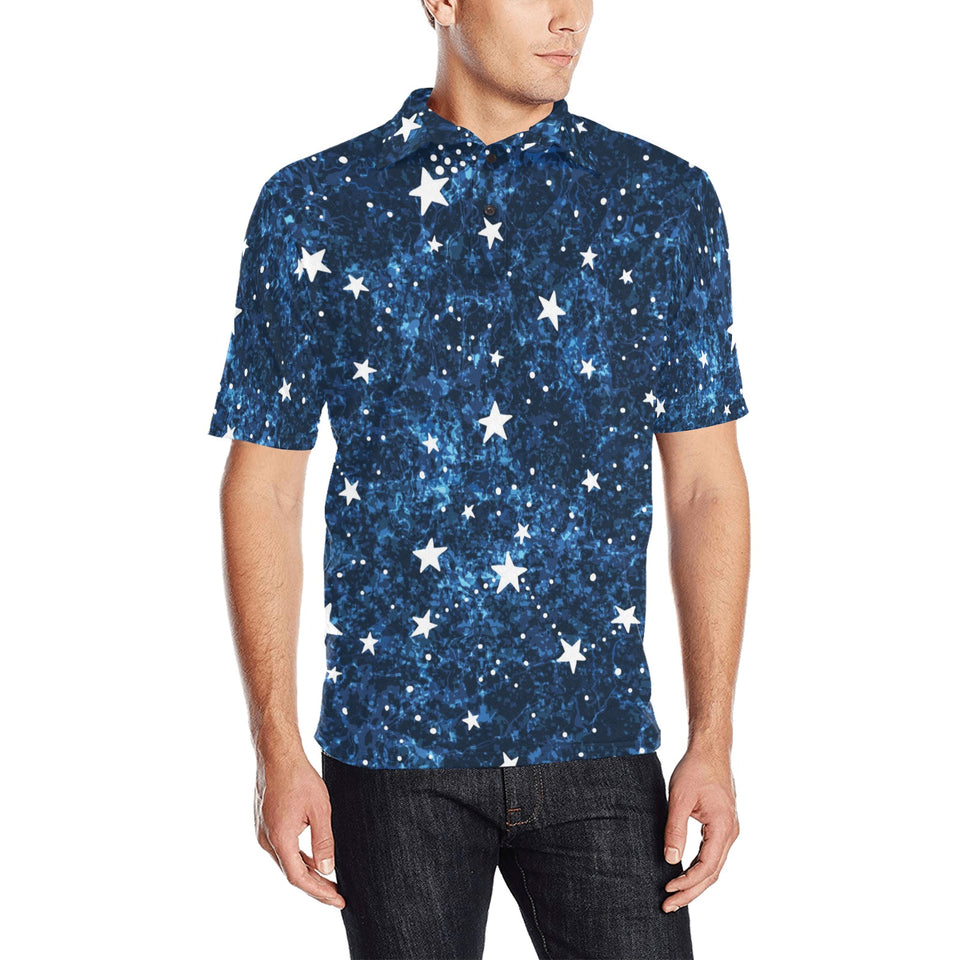 Night sky star pattern Men's All Over Print Polo Shirt