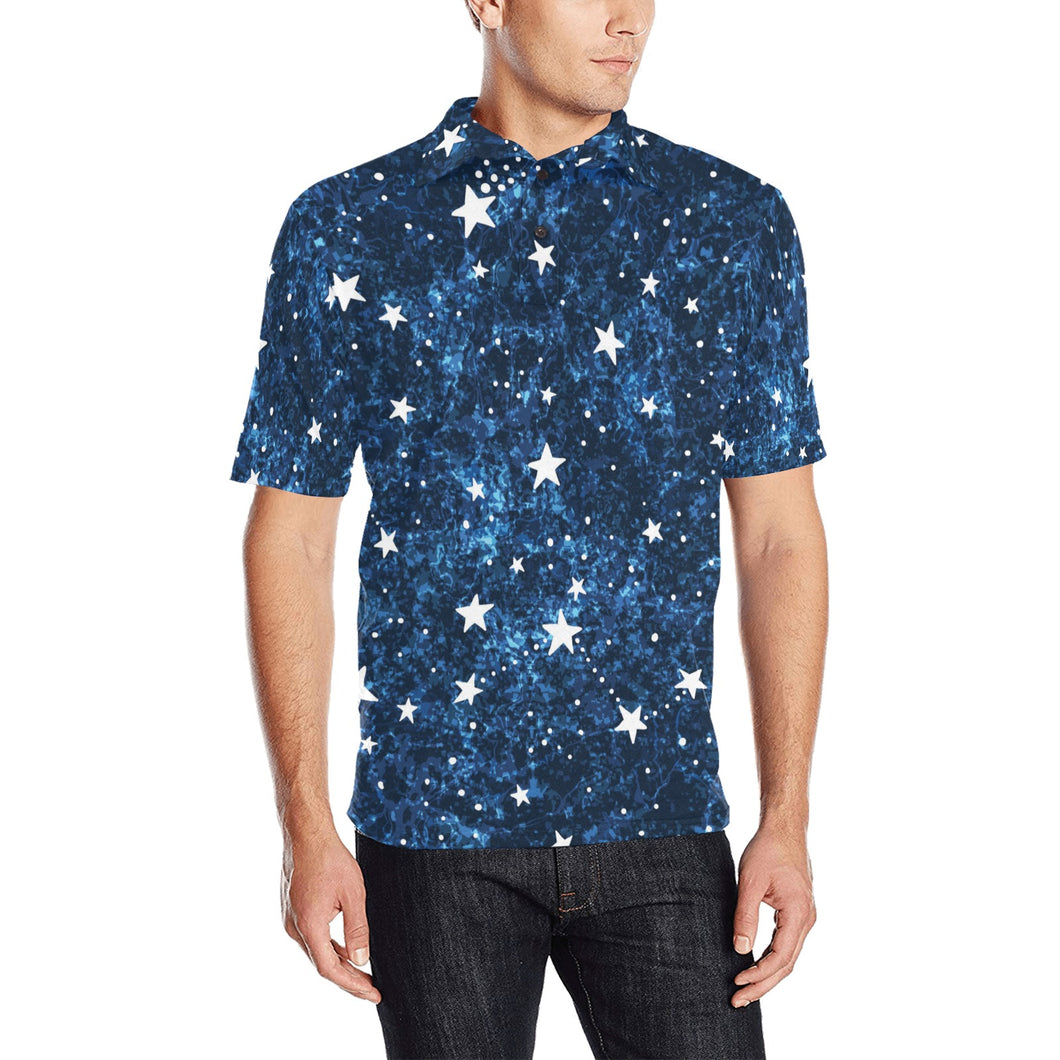 Night sky star pattern Men's All Over Print Polo Shirt