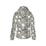 Gear Pattern Print Design 02 Women's Padded Hooded Jacket