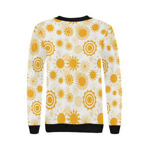 Sun design pattern Women's Crew Neck Sweatshirt