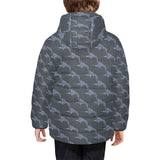 Swordfish Pattern Print Design 03 Kids' Boys' Girls' Padded Hooded Jacket