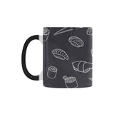 sushi pattern black background Morphing Mug Heat Changing Mug