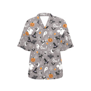 Halloween design pattern Women's All Over Print Hawaiian Shirt
