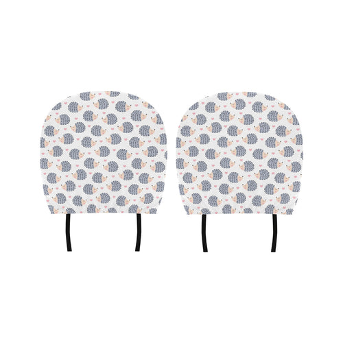 Hedgehog Pattern Print Design 04 Car Headrest Cover