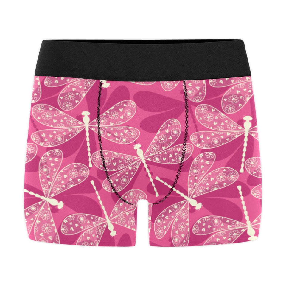 Beautiful dragonfly pink background Men's All Over Print Boxer Briefs Men's Underwear