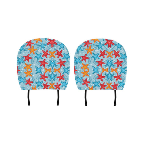 Blue red orange starfish pattern Car Headrest Cover