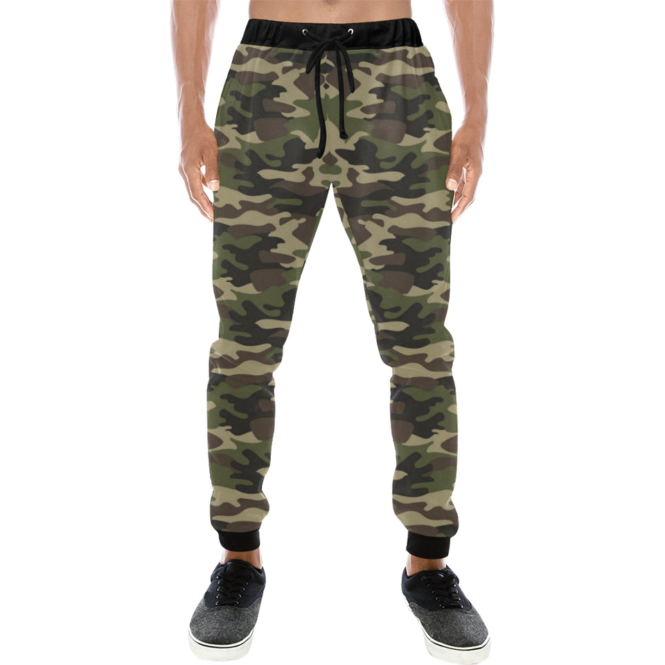 Dark Green camouflage pattern Unisex Casual Sweatpants