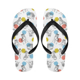 Siberian husky and colorful circle pattern Unisex Flip Flops