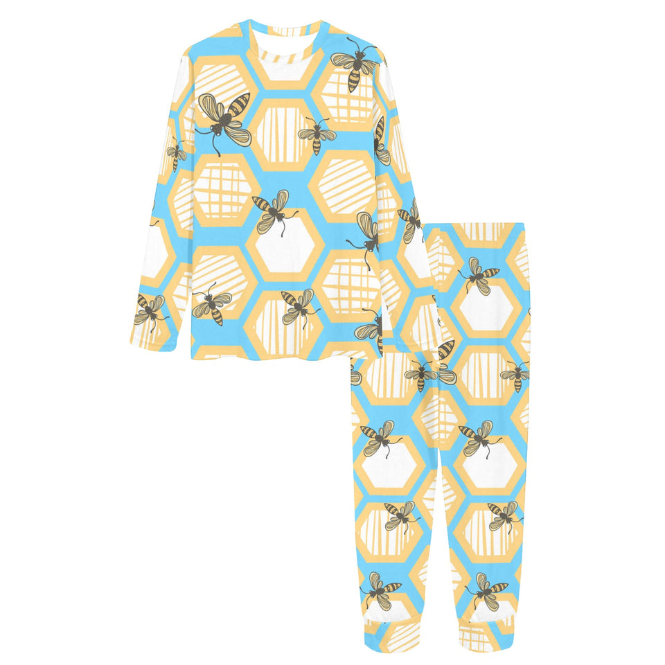 Bee honeycomb pattern Women's All Over Print Pajama Set