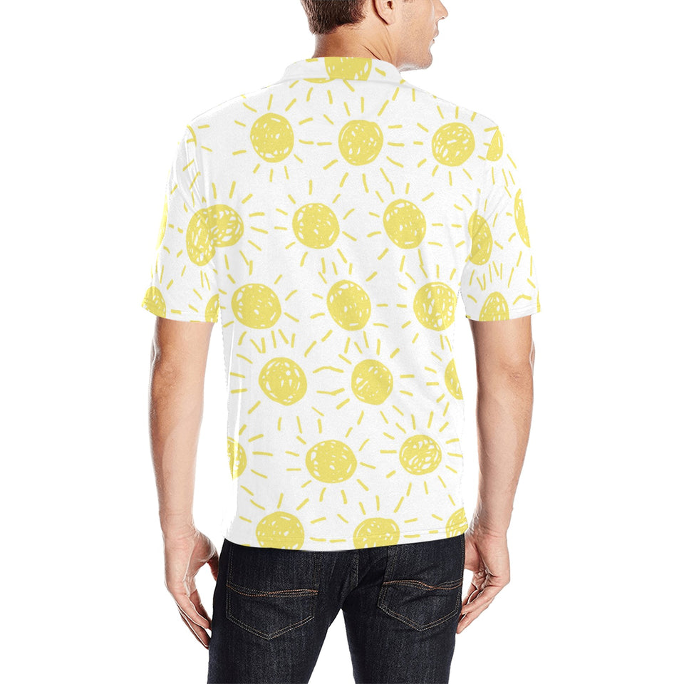hand drawn sun pattern Men's All Over Print Polo Shirt