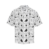 Crows floral wreath rabbit pattern Men's All Over Print Hawaiian Shirt