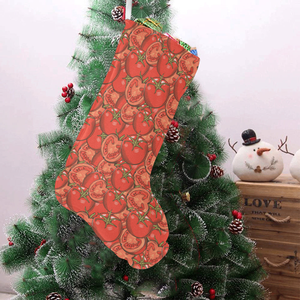 Red Tomato Pattern Christmas Stocking