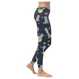 Cute sloth astronaut star planet rocket pattern Women's Legging Fulfilled In US
