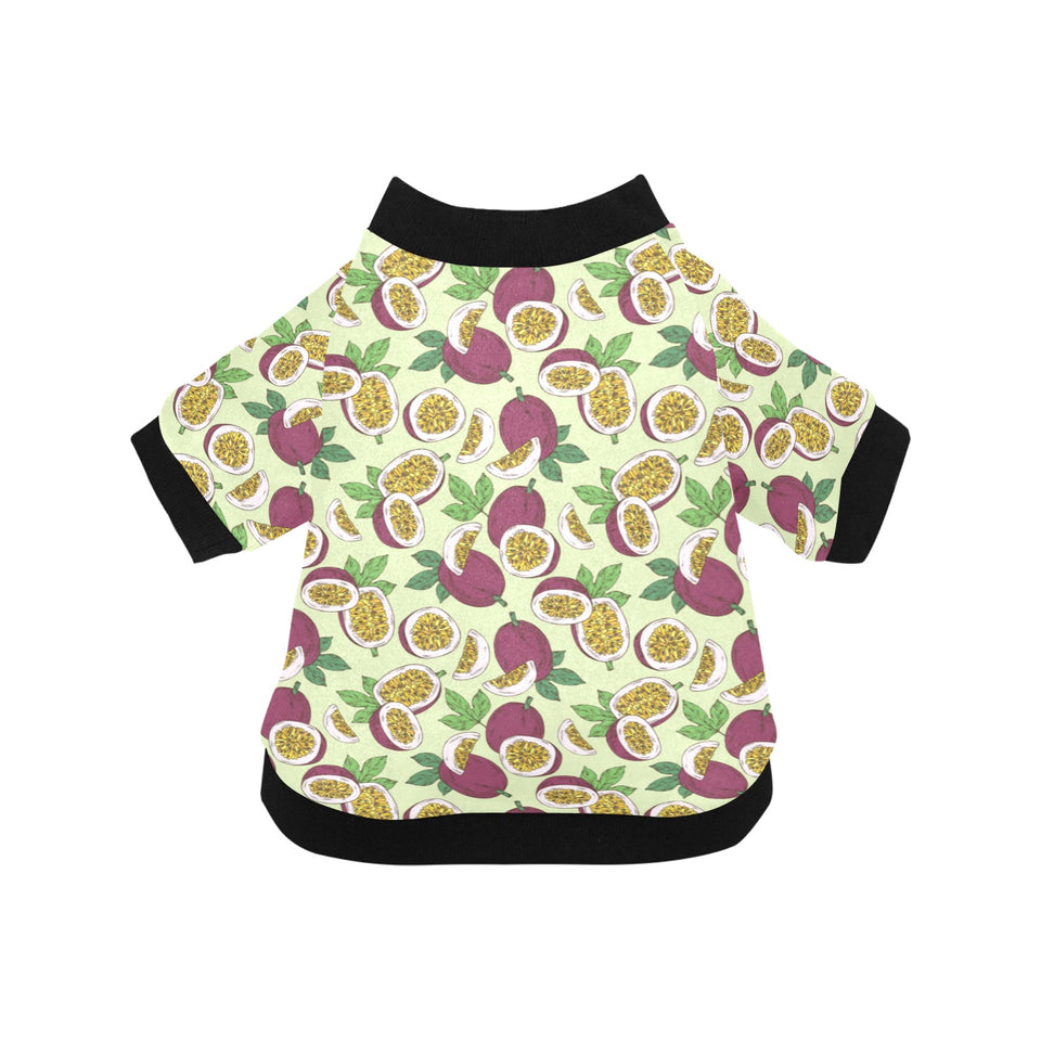 Paassion fruit pattern All Over Print Pet Dog Round Neck Fuzzy Shirt