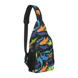 Colorful shark All Over Print Chest Bag
