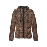 coffee bean pattern Women's Padded Hooded Jacket