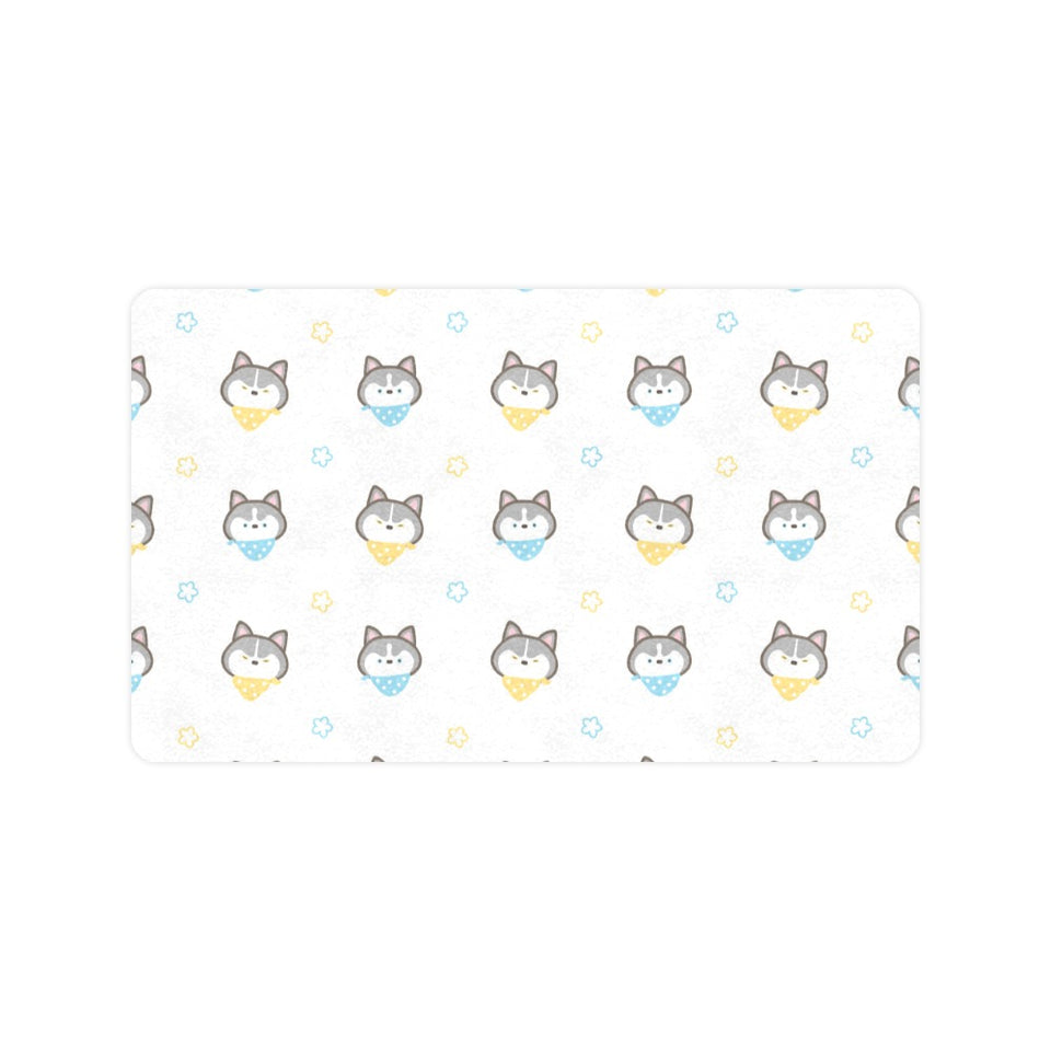 Cute Siberian Husky pattern Doormat