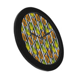 papaya design pattern Elegant Black Wall Clock