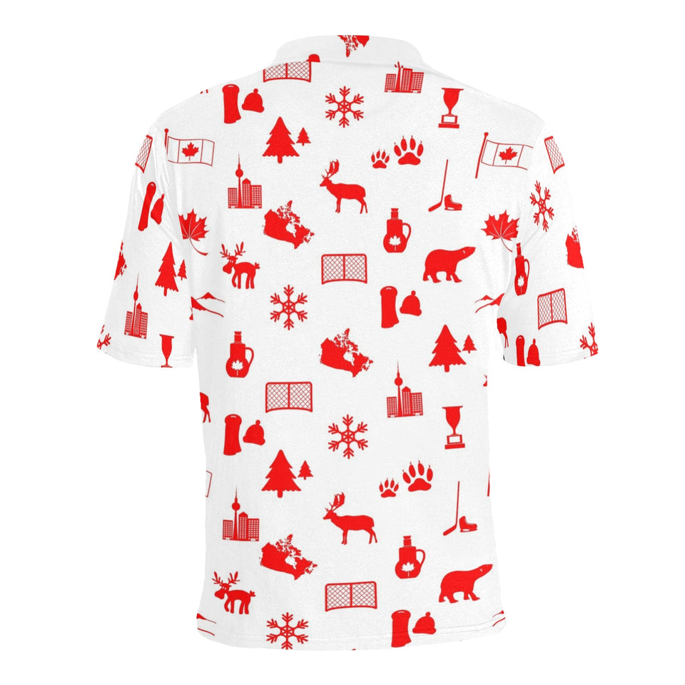 Canada Pattern Print Design 04 Men's All Over Print Polo Shirt