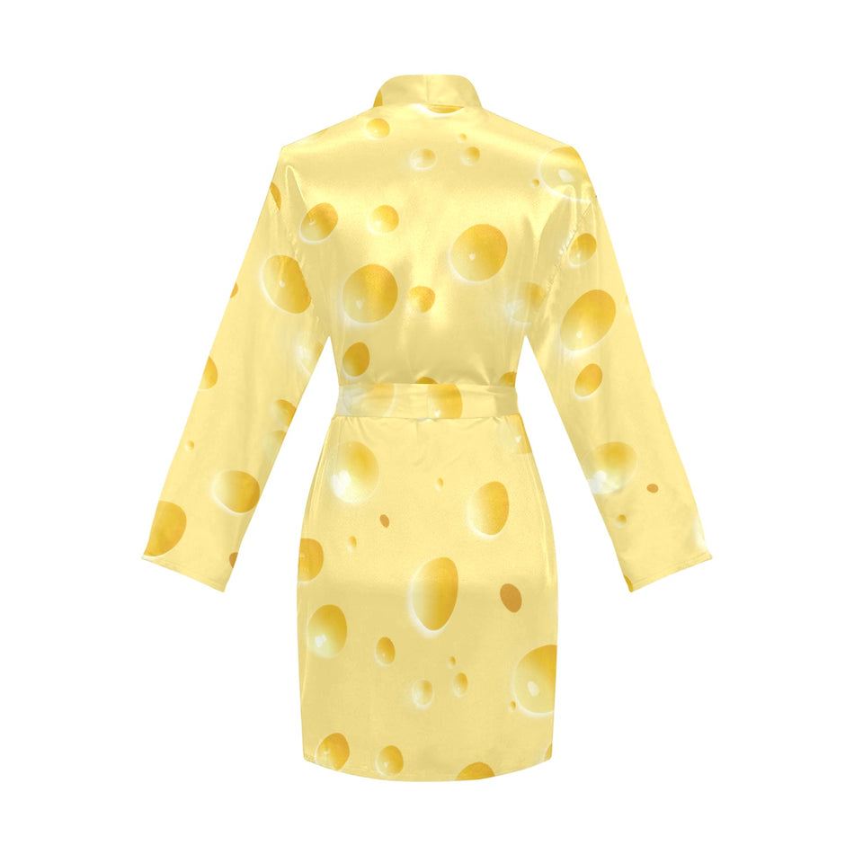Cheese texture Women's Long Sleeve Belted Night Robe