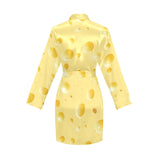 Cheese texture Women's Long Sleeve Belted Night Robe