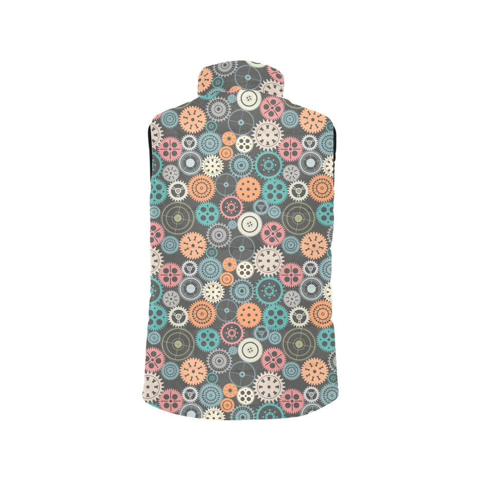 Gear Pattern Print Design 05 Men's Padded Vest