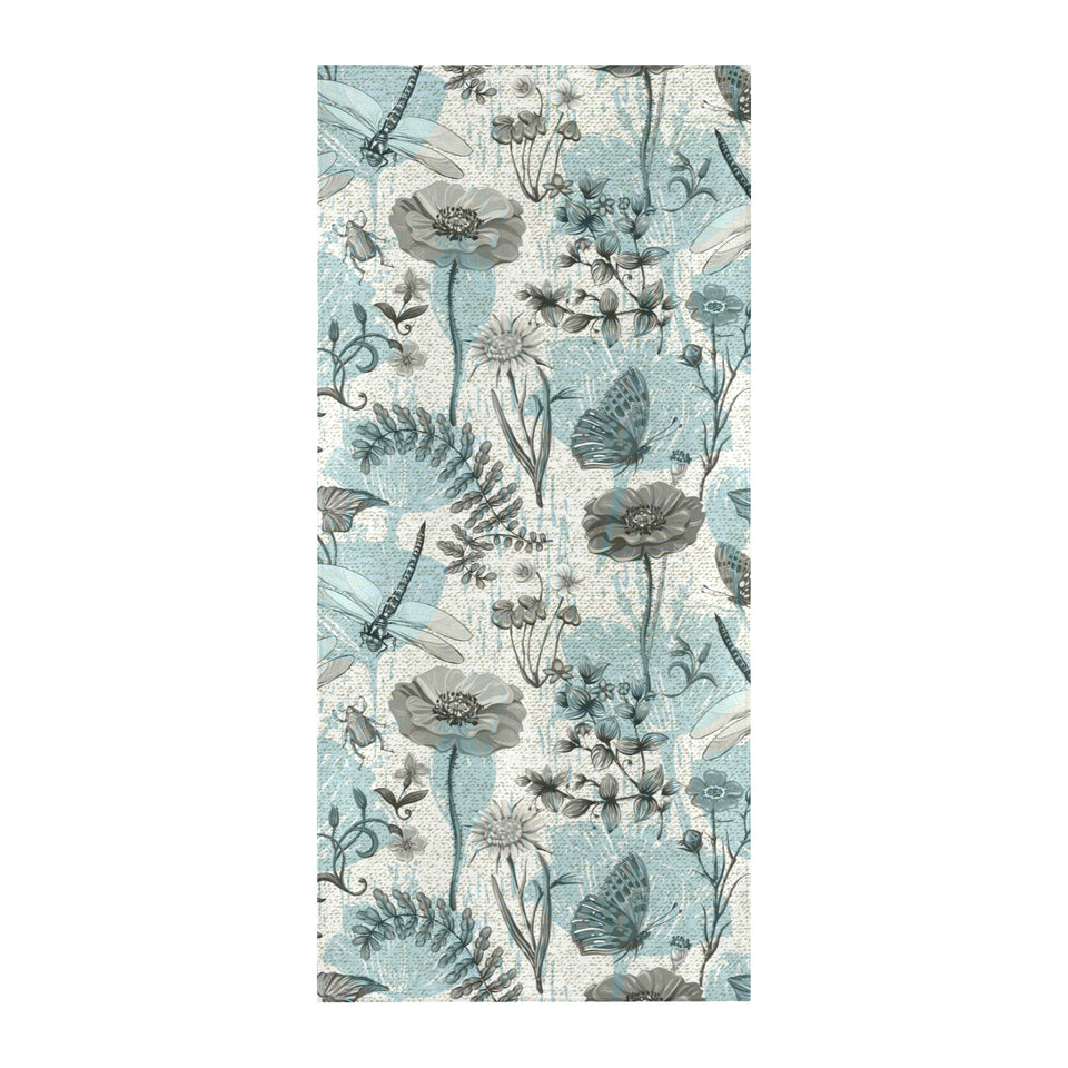 Dragonfly Butterfly Plants insect flower vintage s Beach Towel