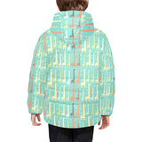 Giraffe Pattern Print Design 01 Kids' Boys' Girls' Padded Hooded Jacket