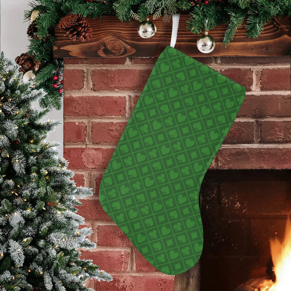 Casino Cards Suits Pattern Print Design 04 Christmas Stocking