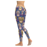 Sugar skull flower pattern Women's Legging Fulfilled In US