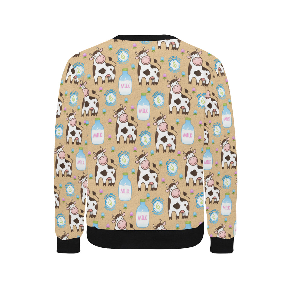 Cow bottle of milk pattern Men's Crew Neck Sweatshirt