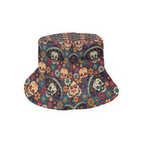 Sugar skulls flower maxican pattern Unisex Bucket Hat