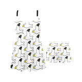 Seagull Pattern Print Design 05 Chest Sexy Pleated Two Piece Swim Dress