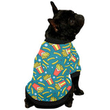 French fries red paper box pattern All Over Print Pet Dog Round Neck Fuzzy Shirt