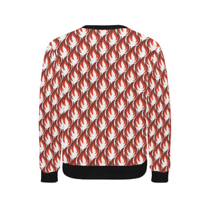 Fire flame symbol design pattern Men's Crew Neck Sweatshirt