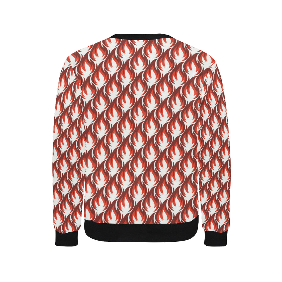 Fire flame symbol design pattern Men's Crew Neck Sweatshirt