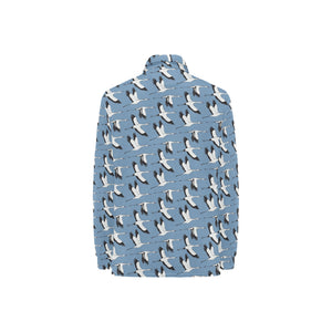 Seagull Pattern Print Design 04 Women's Long Sleeve Polo Shirt
