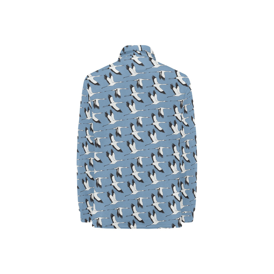 Seagull Pattern Print Design 04 Women's Long Sleeve Polo Shirt
